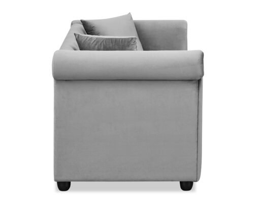 Ascot Chesterfield Fabric 2+3 Seater Sofa, Grey Velvet - Image 7