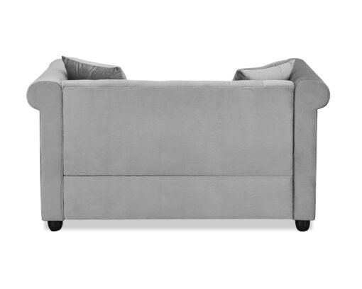 Ascot Chesterfield Fabric 2+3 Seater Sofa, Grey Velvet - Image 8