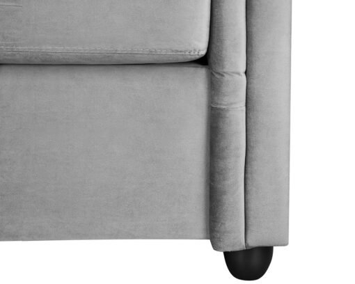 Ascot Chesterfield Fabric 2+3 Seater Sofa, Grey Velvet - Image 6