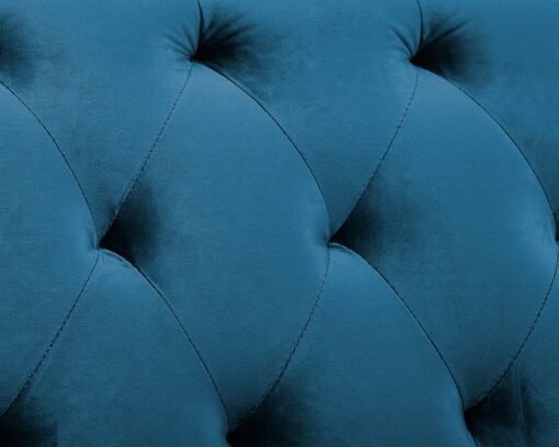 Ascot Chesterfield Fabric 2+3 Seater Sofa, Blue Velvet - Image 7