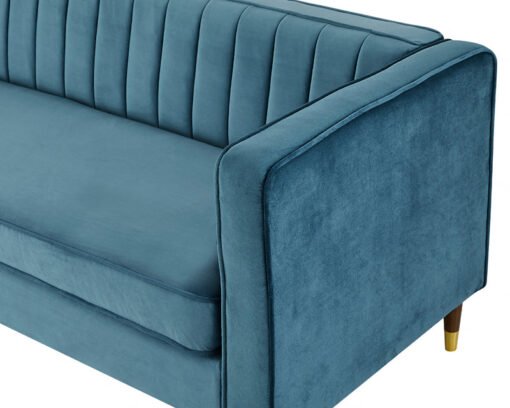 Thomas Velvet Fabric 3 Seater Sofa, Blue Velvet - Image 6