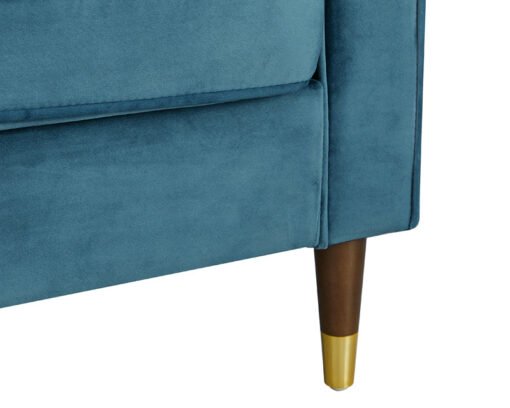 Thomas Velvet Fabric 3 Seater Sofa, Blue Velvet - Image 7