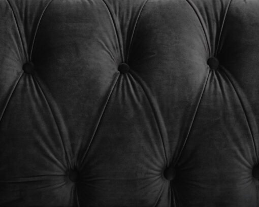 Chesterfield Velvet Fabric 2+3 Seater Sofa Set, Black Velvet - Image 9