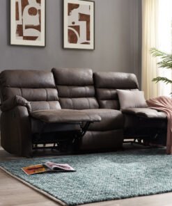 Maxwell Sofa Suite 3 Seater Manual Recliner Air Leather Padded, Brown