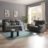 Collins 2+3 Sofa Set Manual Recliner with Armrest Cupholders, Grey Air Leather