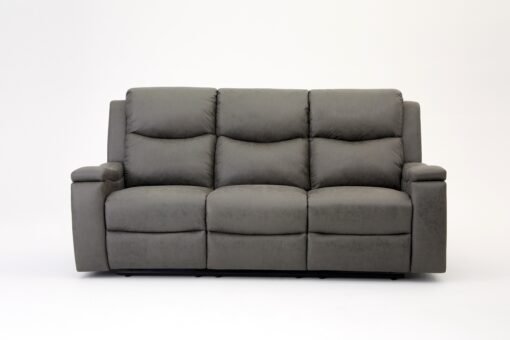Collins 2+3 Sofa Set Manual Recliner with Armrest Cupholders, Grey Air Leather - Image 7