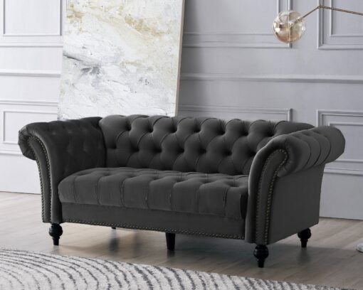 Mayfair Velvet Fabric 2+3 Seater Sofa Set, Grey Velvet