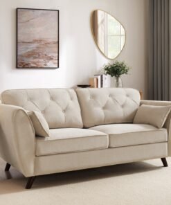 Monroe 3 Seater Sofa, Beige Linen