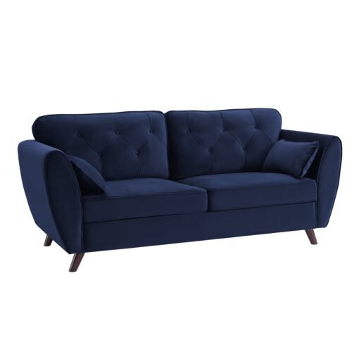 Monroe 3 Seater Sofa, Blue Velvet - Image 4