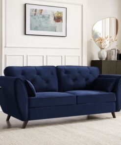 Monroe 3 Seater Sofa, Blue Velvet