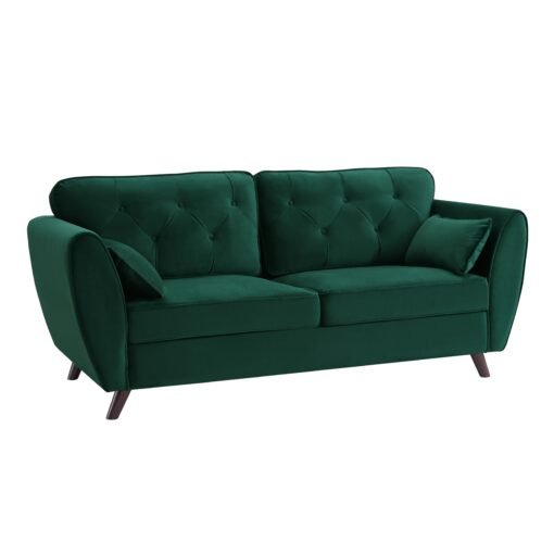 Monroe 3 Seater Sofa, Green Velvet - Image 4