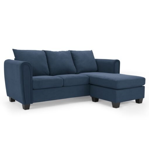 Halena 3 Seater Sofa With Reversible Chaise, Blue Cord - Image 2