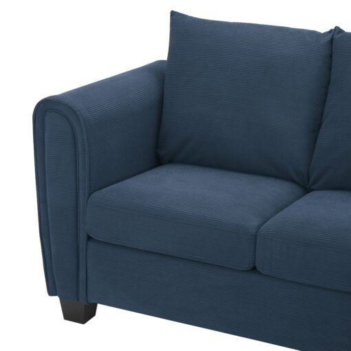 Halena 3 Seater Sofa With Reversible Chaise, Blue Cord - Image 9