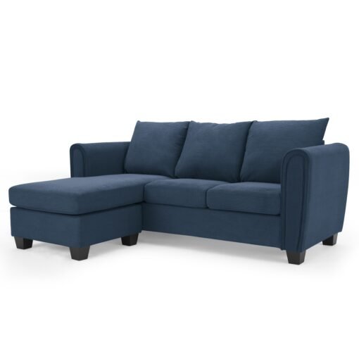 Halena 3 Seater Sofa With Reversible Chaise, Blue Cord - Image 4