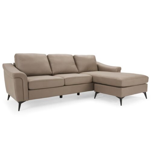 Emma 3 Seater Sofa With Reversible Chaise, Brown Air Leather - Image 4