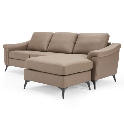 Emma 3 Seater Sofa With Reversible Chaise, Brown Air Leather - Image 9