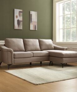 Emma 3 Seater Sofa With Reversible Chaise, Brown Air Leather