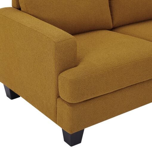 Hazel 3 Seater Reversible Chaise Sofa, Mustard Boucle Fabric - Image 9