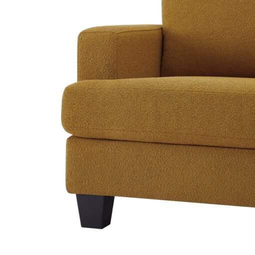 Hazel 3 Seater Reversible Chaise Sofa, Mustard Boucle Fabric - Image 10