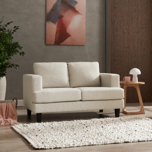 Dale 2+3 Seater Sofa set, Natural Linen Fabric - Image 2