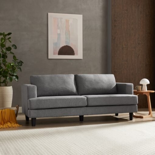 Dale 2+3 Seater Sofa set, Dark Grey Linen Fabric - Image 2