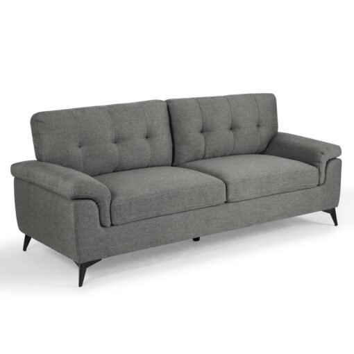 Dylan 3 Seater Sofa, Dark Grey Linen Fabric - Image 3