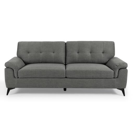 Dylan 3 Seater Sofa, Dark Grey Linen Fabric - Image 4