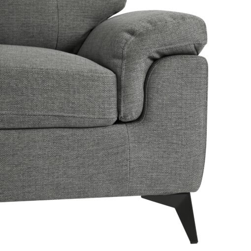 Dylan 3 Seater Sofa, Dark Grey Linen Fabric - Image 7