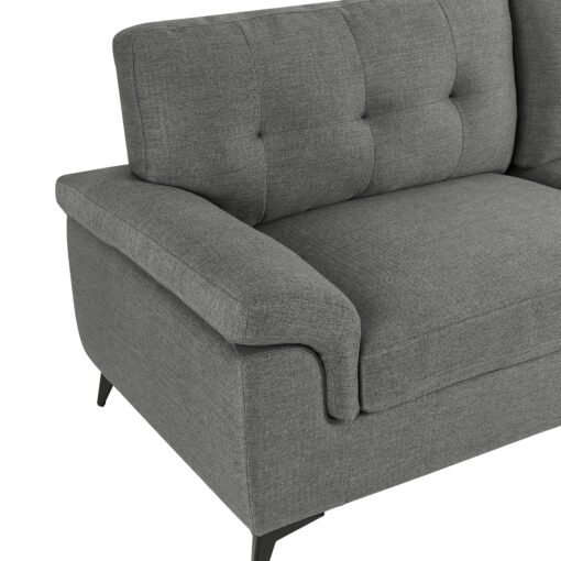 Dylan 3 Seater Sofa, Dark Grey Linen Fabric - Image 9