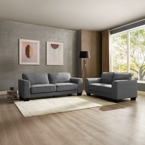 Jada 3 Seater Sofa, Dark Grey Boucle Fabric - Image 3