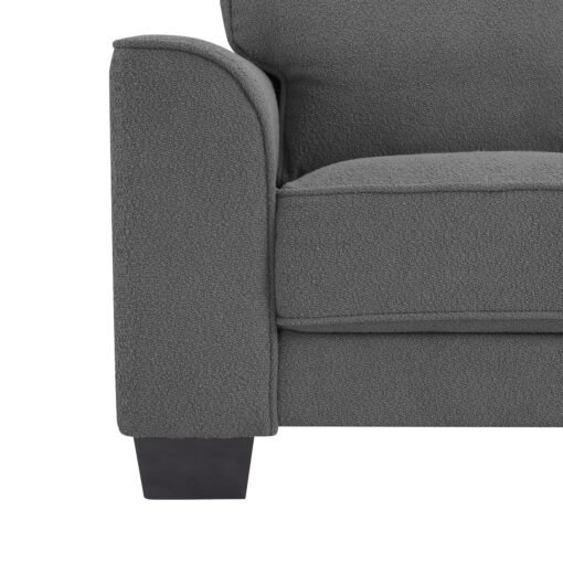 Jada 2+3 Seater Sofa Set, Dark Grey Boucle Fabric - Image 7
