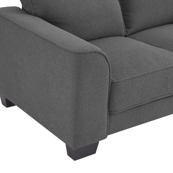 Jada 3 Seater Sofa, Dark Grey Boucle Fabric - Image 8