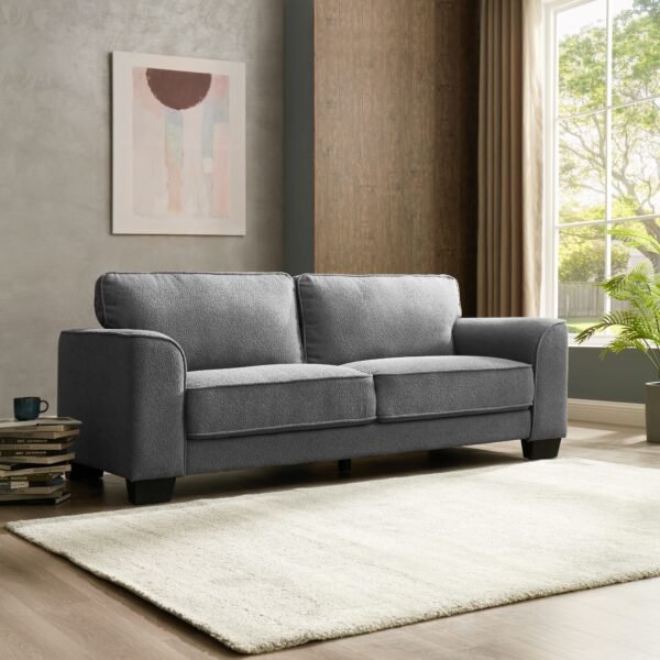 Jada 3 Seater Sofa, Dark Grey Boucle Fabric