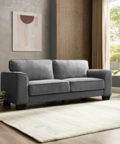 Jada 3 Seater Sofa, Dark Grey Boucle Fabric