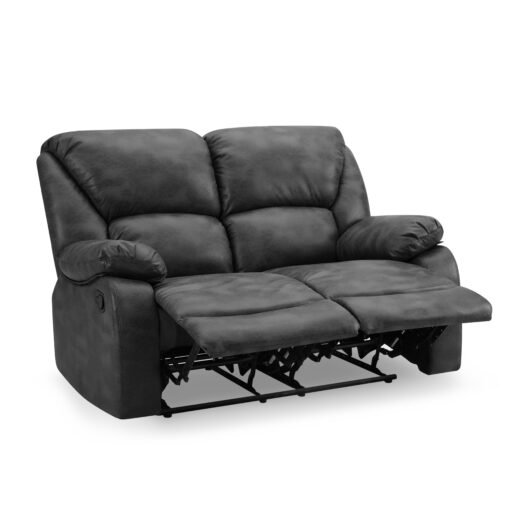 Enoch 2+3 Seater Recliner Sofa Set, Black Faux Leather - Image 4