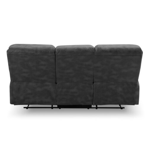 Enoch 3 Seater Recliner Sofa, Black Faux Leather - Image 9