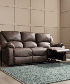 Enoch 3 Seater Recliner Sofa, Brown Faux Leather