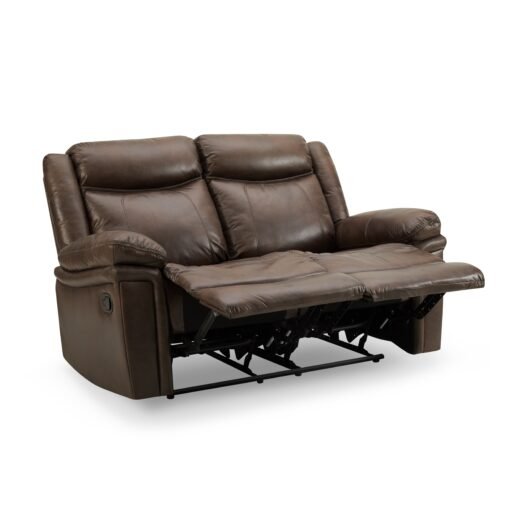 Rowan 2+3 Seater Recliner Sofa Set, Brown Faux Leather - Image 4