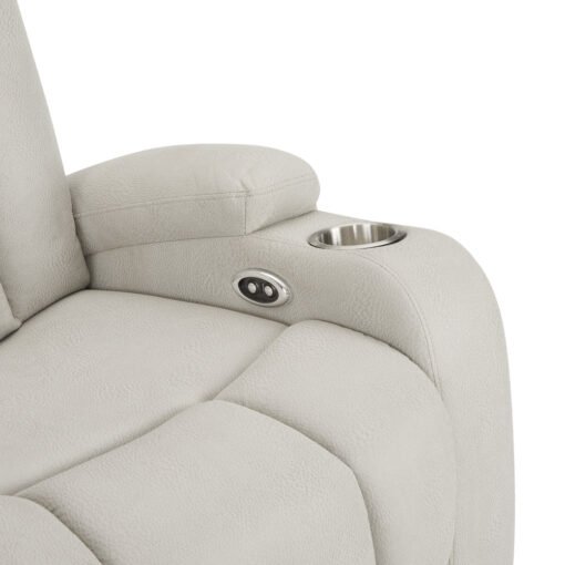Hannah 2+3 Seater Electric Recliner Sofa set, Light Grey Air Leather - Image 7