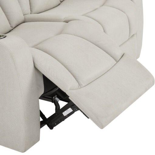 Hannah 2+3 Seater Electric Recliner Sofa set, Light Grey Air Leather - Image 6