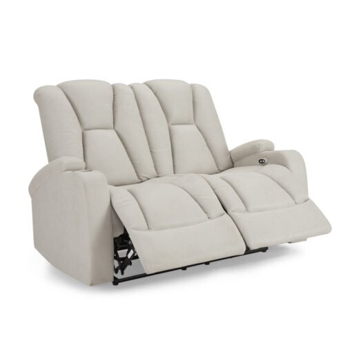 Hannah 2+3 Seater Electric Recliner Sofa set, Light Grey Air Leather - Image 4