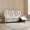 Hannah 3 Seater Electric Recliner Sofa, Light Grey Air Leather