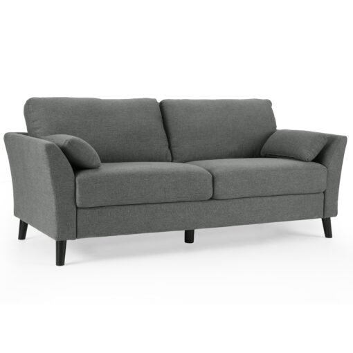 Stella 3 Seater Sofa, Dark Grey Linen Fabric - Image 2