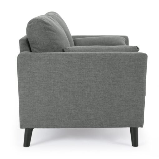 Stella 3 Seater Sofa, Dark Grey Linen Fabric - Image 5