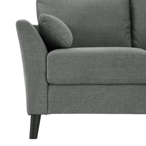 Stella 3 Seater Sofa, Dark Grey Linen Fabric - Image 7
