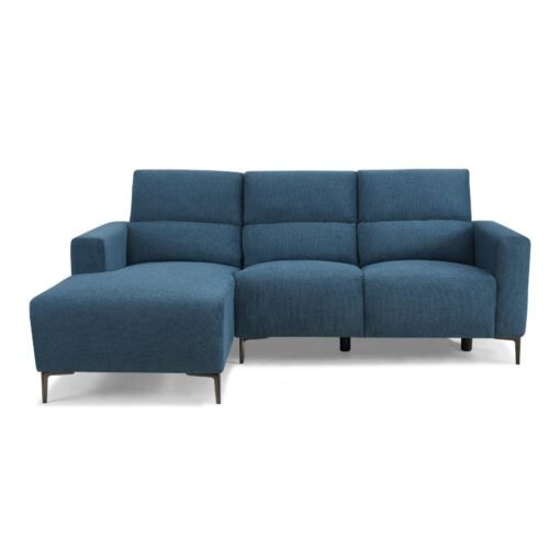 Ezra Power Recliner Sofa With Left Hand Chaise, Dark Blue Linen - Image 2