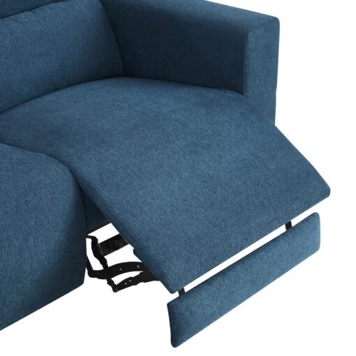 Ezra Power Recliner Sofa With Left Hand Chaise, Dark Blue Linen - Image 7