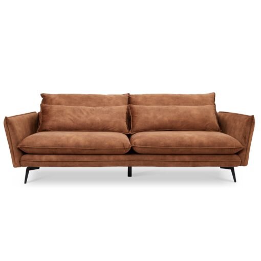 Wallace 3 Seater Sofa, Rustic Orange Velvet - Image 4