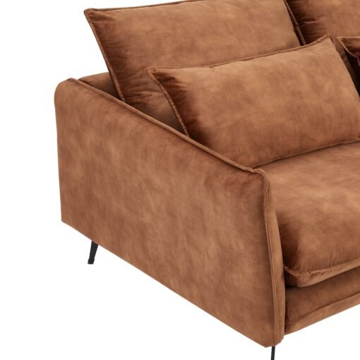 Wallace 3 Seater Sofa, Rustic Orange Velvet - Image 7