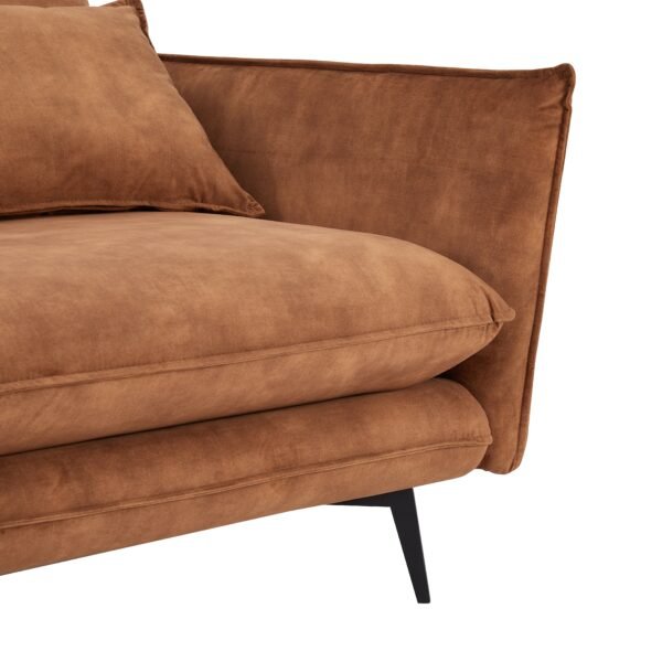 Wallace 3 Seater Sofa, Rustic Orange Velvet - Image 9